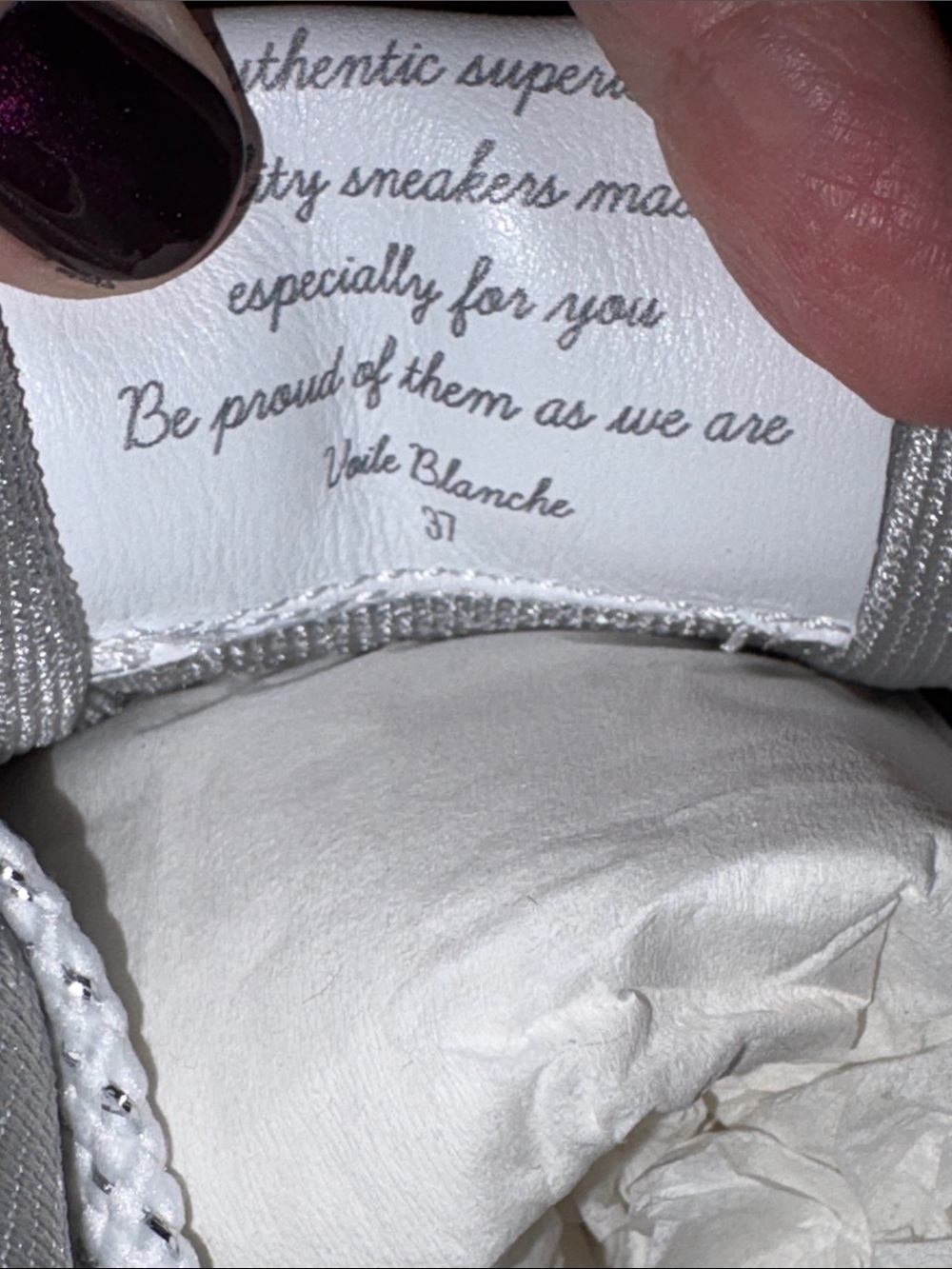 NWT VOILE BLANCHE Lana Fresh Metallic Sneaker in Silver Grey - Picture 11 of 14